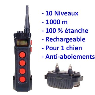 Collier de dressage 1000m avec Anti-aboiements