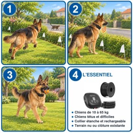 Clôture anti-fugue pour gros chien : fonctionnement en 3 étapes et l essentiel